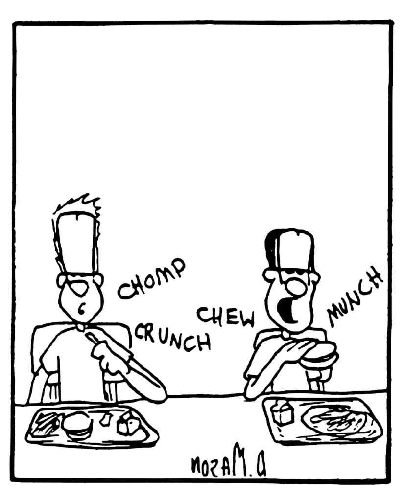 SOUND: chomp chew crunch munch