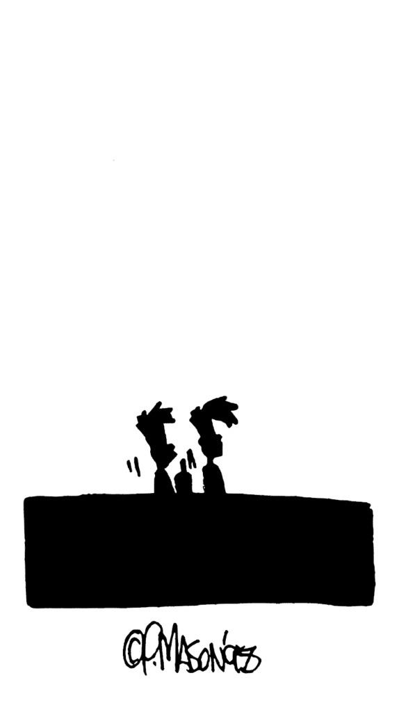 A pause.