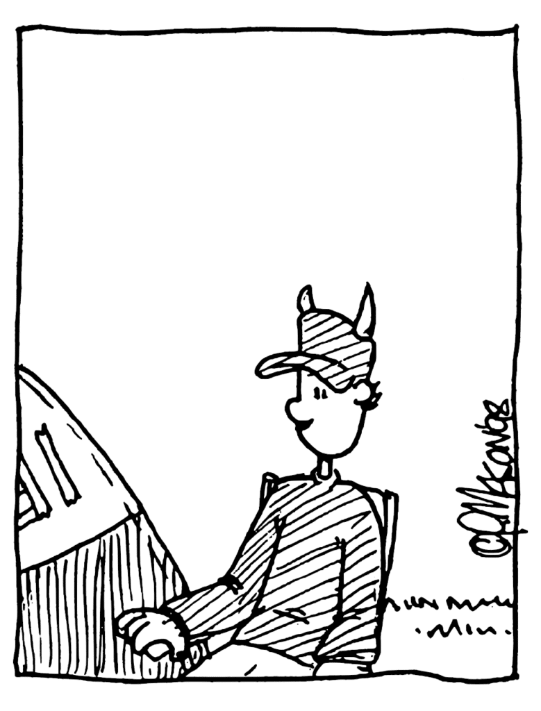 A pause.
