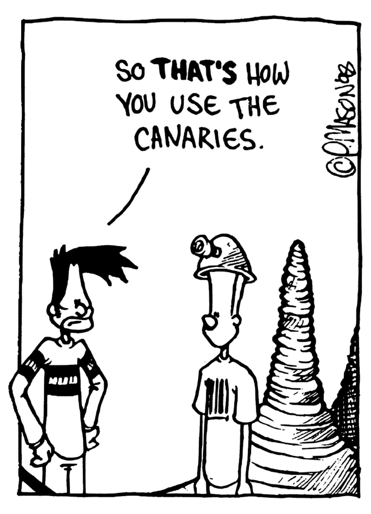 BEN: So THAT'S how you use the canaries.