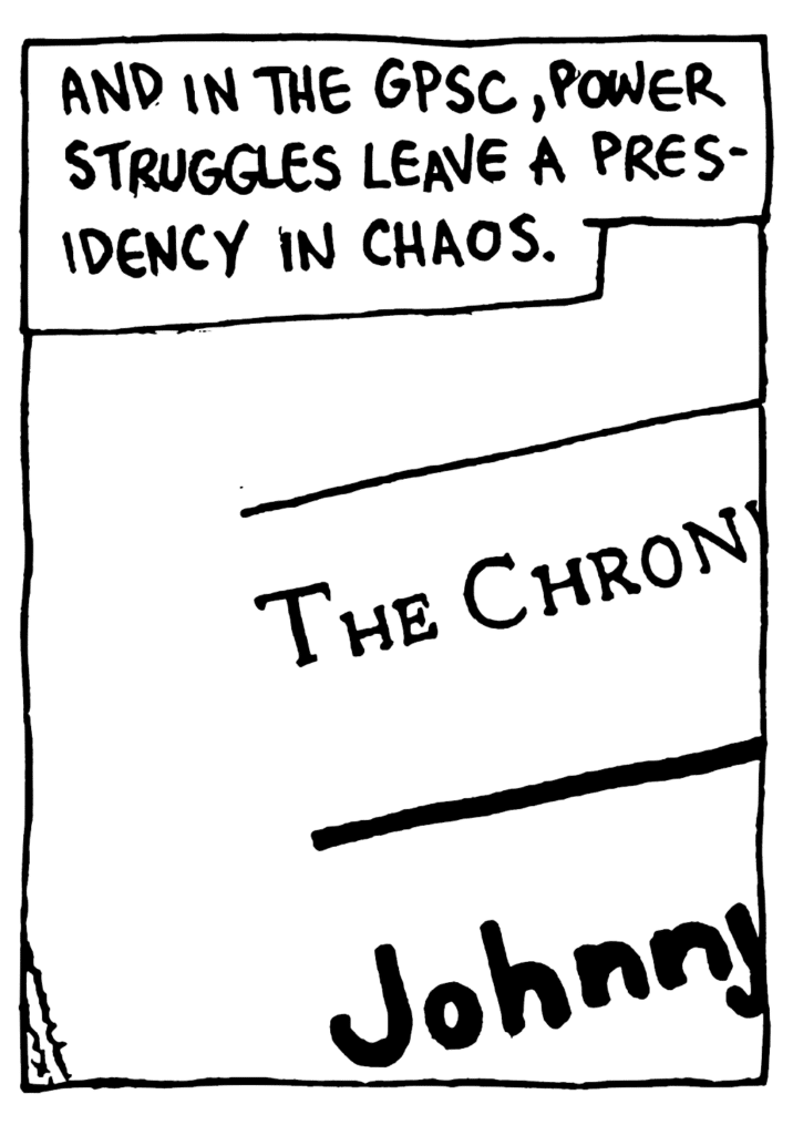NARRATOR: And in the GPSC, power struggles leave a presidency in chaos.